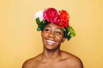 woman smilling
